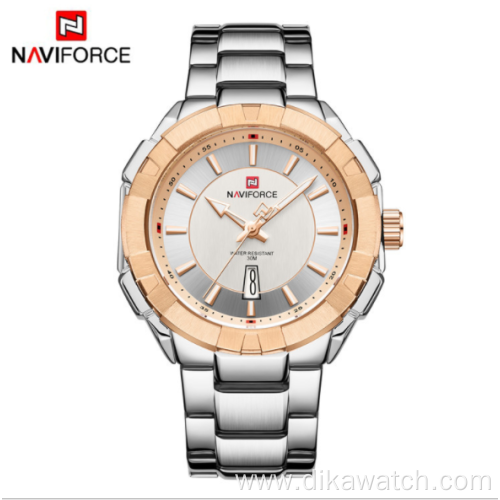 NAVIFORCE 9176 fashion personality waterproof men's watch steel band quartz watch